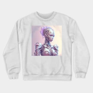 Portrait in Pastel Colors of A Fractal Robot Crewneck Sweatshirt